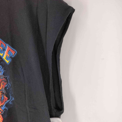 00S USA製 DELTA PRO WEIGHTボディ MILWAUKEE セクシーガール ファイヤー バイク プリント ノースリーブ Tシャツ メンズ import:XL