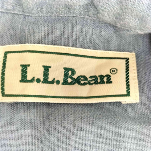 エルエルビーン L.L.Bean 90-00s 隠し三点止め リネン コットン 半袖シャツ ボックス メンズ import:L