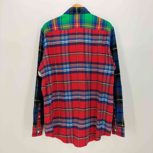ポロラルフローレン POLO RALPH LAUREN CLASSIC FIT チンストラップ マルチチェック L/S ワーク ネル シャツ メンズ import:L