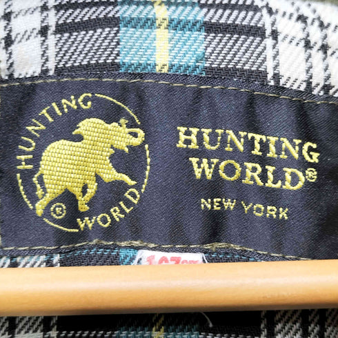 ハンティングワールド HUNTING WORLD 90s 英国製 襟コーデュロイ チェックネル ライナー フィールドコート メンズ UK:42