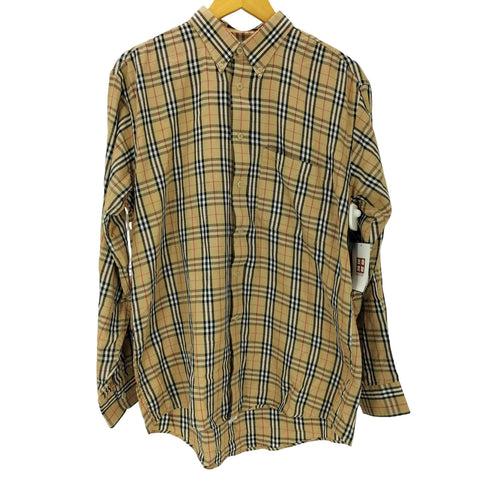 バーバリーズ BURBERRYS 90S OLD USA製 L/S ノバチェック ボタンダウン ドレス シャツ メンズ import:M