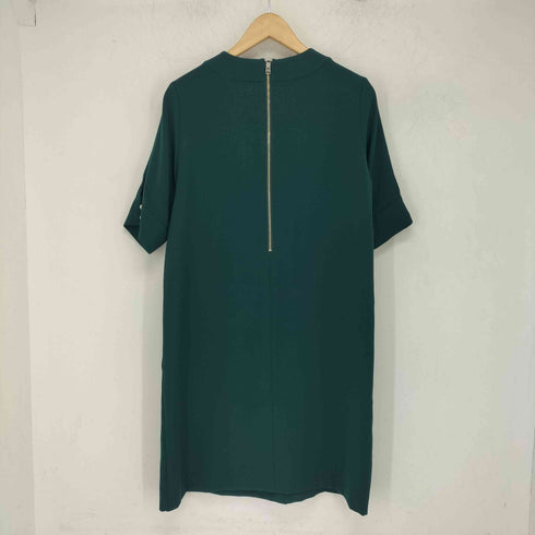フレッドペリー FRED PERRY ロゴ刺繍 バックジップ クルーネック ショートスリーブ ワンピース レディース UK:10