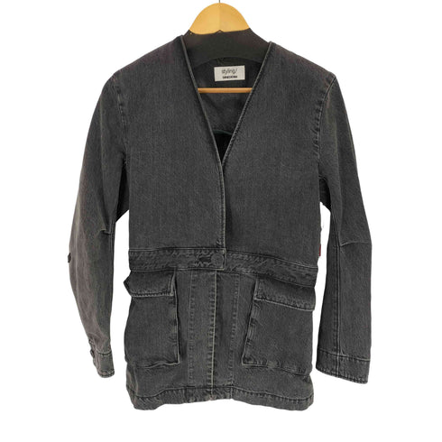 スタイリング styling ノーカラーデニムジャケット レディース 1