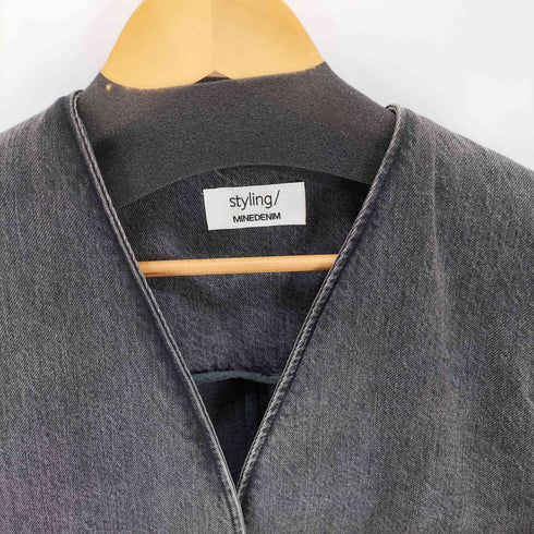 スタイリング styling ノーカラーデニムジャケット レディース 1