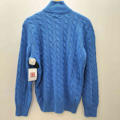 ポロラルフローレン POLO RALPH LAUREN ポニー 刺繍 ハーフジップ シルク 100% ケーブル編み ハイネック ニット メンズ import:M