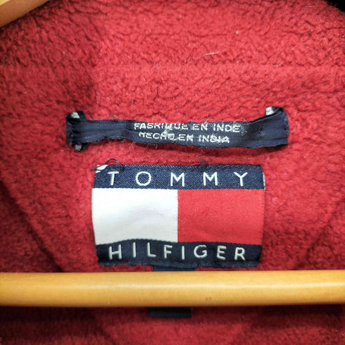 トミーヒルフィガー TOMMY HILFIGER 90s ロゴ刺繍 インナー フリース スタンドカラー ナイロン ジャケット メンズ import:L