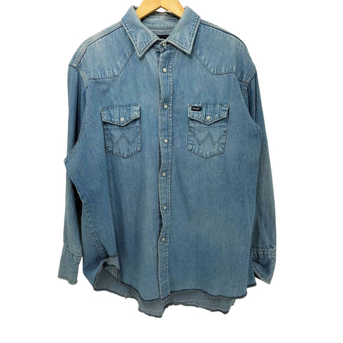 ラングラー Wrangler 80-90s デニム L/S ウエスタンシャツ メンズ
