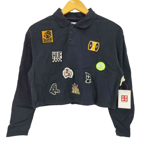 ハフ HUF PATCHES CROP POLO パッチ クロップド丈 長袖 ポロシャツ レディース JPN:XS