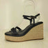 チャールズアンドキース CHARLES&KEITH アンクルストラップ エスパドリーユウェッジ レディース EUR:36