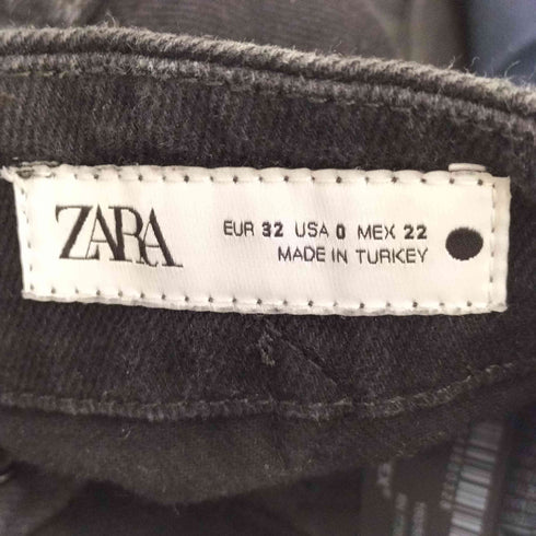 ザラ ZARA cropped mid waist barrel leg jeans フロントジップ バレルレッグ デニム パンツ レディース FR:32