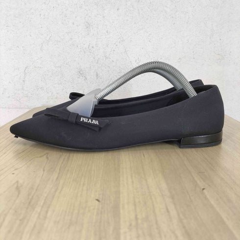 プラダ PRADA ポインテッドトゥ リボン パンプス レディース EUR:37