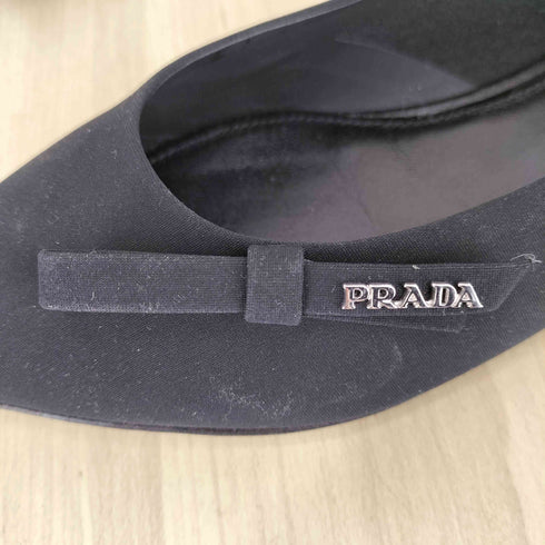 プラダ PRADA ポインテッドトゥ リボン パンプス レディース EUR:37