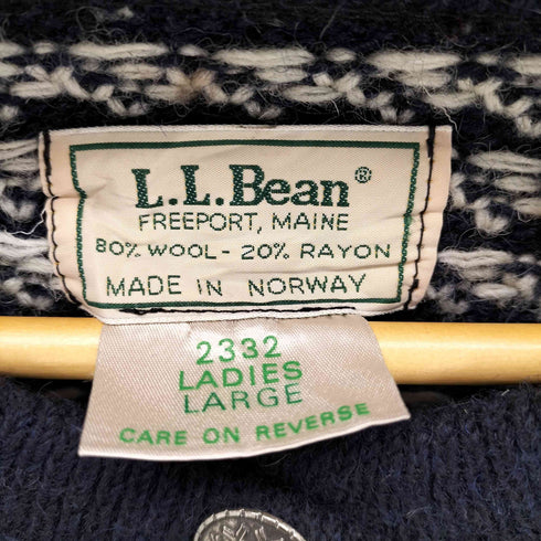 エルエルビーン L.L.Bean 70-80s バーズアイニットカーディガン レディース JPN:L