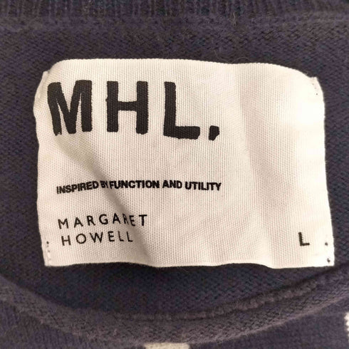 エムエイチエル MHL. コットンリネン ボートネック ボーダーニット メンズ import:L