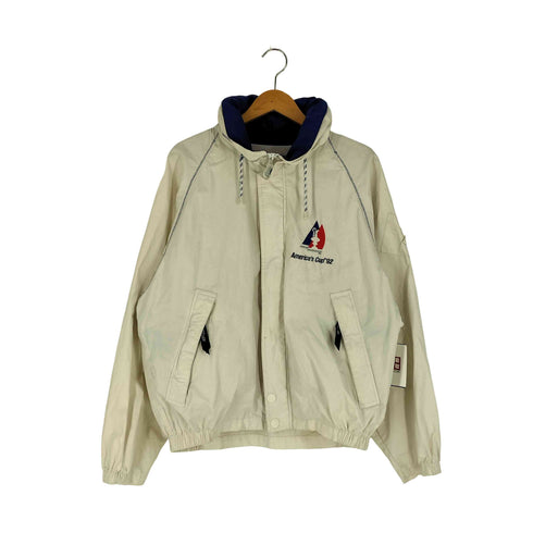 ノーティカ NAUTICA 90s America's Cup 92 刺繍 フードパッカブル セーリングジャケット メンズ import:L