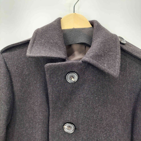 ボッテガヴェネタ BOTTEGA VENETA MADE IN ITALY イタリア製 裏地 シルク 背抜き カシミヤ混 アンゴラ カシゴラ ウール ステンカラー ロング コート メンズ EUR:44