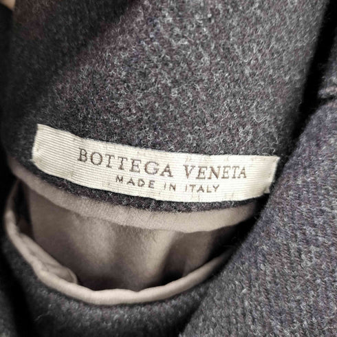 ボッテガヴェネタ BOTTEGA VENETA MADE IN ITALY イタリア製 裏地 シルク 背抜き カシミヤ混 アンゴラ カシゴラ ウール ステンカラー ロング コート メンズ EUR:44