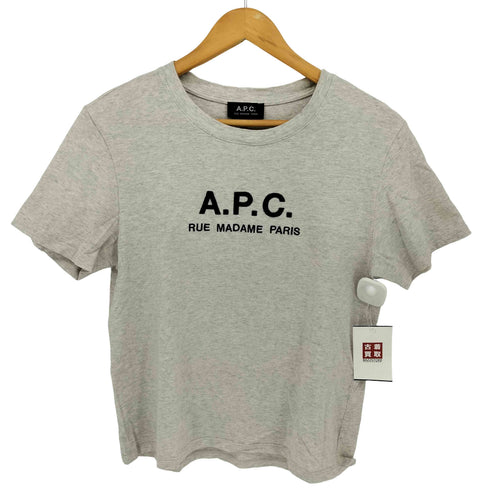 アーペーセー A.P.C. RUE MADAME T ロゴ刺繍 クルーネック Tシャツ レディース import:S