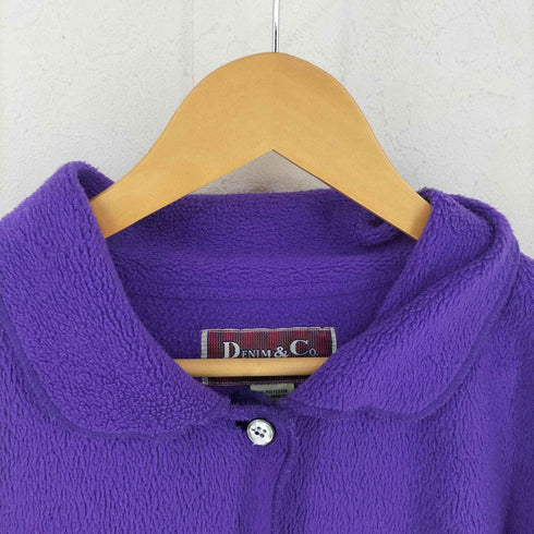 デニムアンドコー Denim&Co HK製 フリース シャツ レディース 2XL