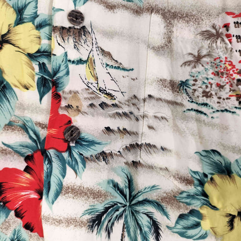PARADISE BAY ハワイ製 レーヨン アロハシャツ メンズ import:L