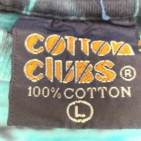 COTTON CLUB ダイタイ柄 クルーネック 半袖Tシャツ カットソー import メンズ L