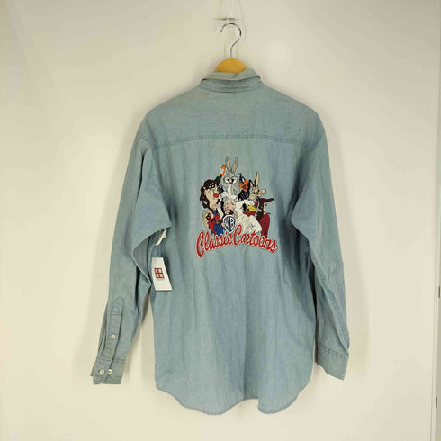 ワーナーブラザーズスタジオストア WARNER BROS STUDIO STORE 90S 香港製 キャラクター刺繍 デニムシャツ メンズ import:M