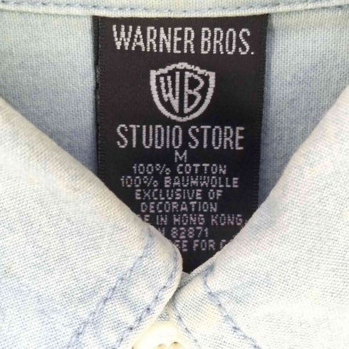 ワーナーブラザーズスタジオストア WARNER BROS STUDIO STORE 90S 香港製 キャラクター刺繍 デニムシャツ メンズ import:M