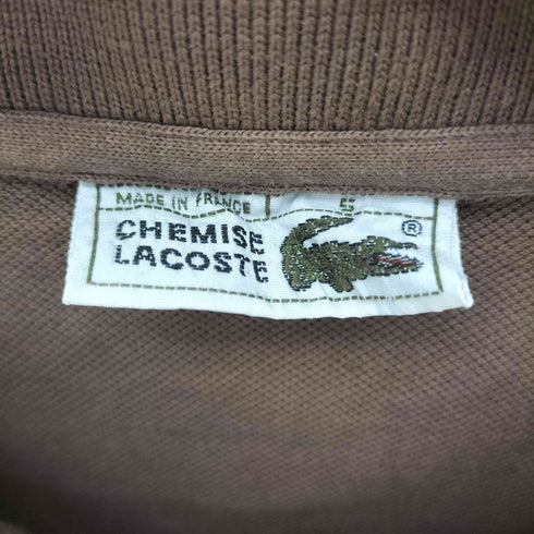 シュミーズラコステ CHEMISE LACOSTE 70S フランス製 ロゴ ワッペン 鹿の子 S/S ポロシャツ メンズ import:S