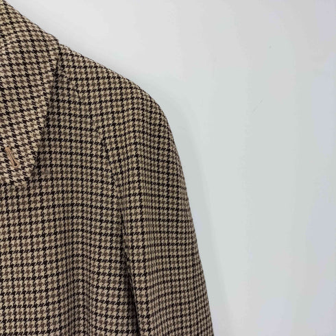 バーバリーズ BURBERRYS 80S 英国製 IRISH TWEED アイリッシュ ツイード 千鳥格子 比翼 ステンカラー バルマカーン コート メンズ