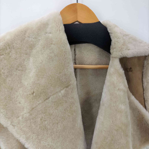 スポーツマックス SPORTMAX defile リアル ムートン 本革 ノースリーブ ベスト ロング コート MOUROT レディース US:6