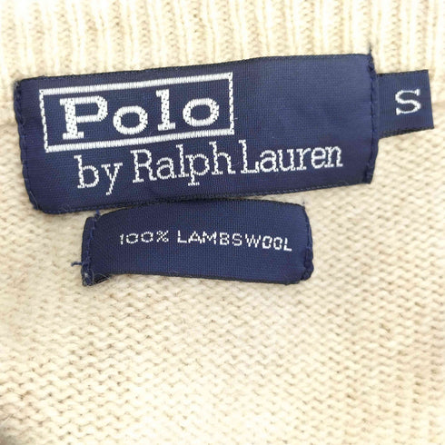 ポロバイラルフローレン Polo by RALPH LAUREN 00s ポニー刺繍 ウール Vネック 長袖ニット メンズ import:S