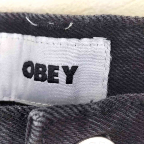 オベイ OBEY クラッシックバギー ボタンフライ ブラックデニム パンツ メンズ 30