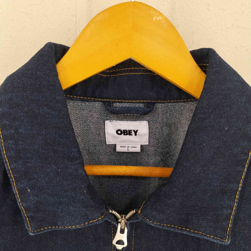 オベイ OBEY ベーストラッカー デニムジャケット メンズ import:L