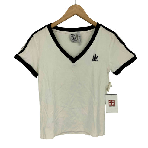 アディダスオリジナルス adidas Originals スリーストライプス Vネック スリム半袖Tシャツ レディース import:S