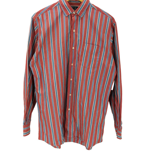 ポロバイラルフローレン Polo by RALPH LAUREN 90S CHAPMAN TWO-PLY COTTON ポニー無し L/S ストライプ ドレス シャツ メンズ import:S