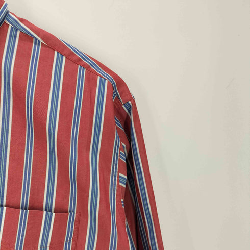 ポロバイラルフローレン Polo by RALPH LAUREN 90S CHAPMAN TWO-PLY COTTON ポニー無し L/S ストライプ ドレス シャツ メンズ import:S