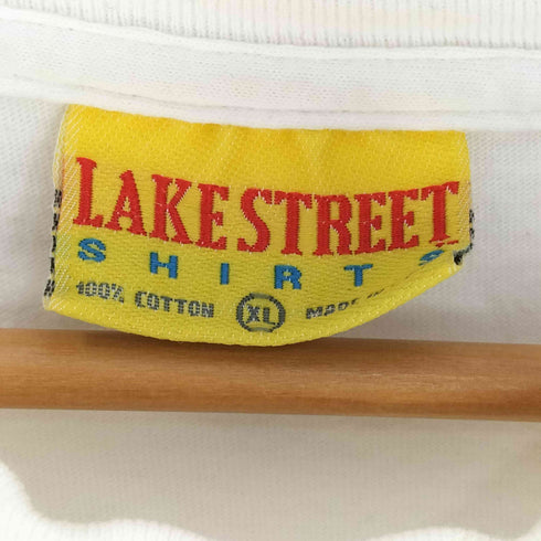 LAKE STREET 90S USA製 DISORGANIZATION 袖裾シングル 両面プリント クルーネックTシャツ メンズ import:XL
