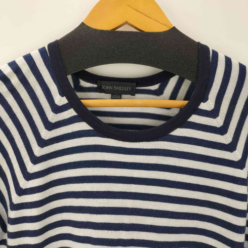 ジョンスメドレー JOHN SMEDLEY MADE IN ENGLAND 英国製 SEA ISLAND COTTON ボーダー コットン ニット セーター メンズ import:M