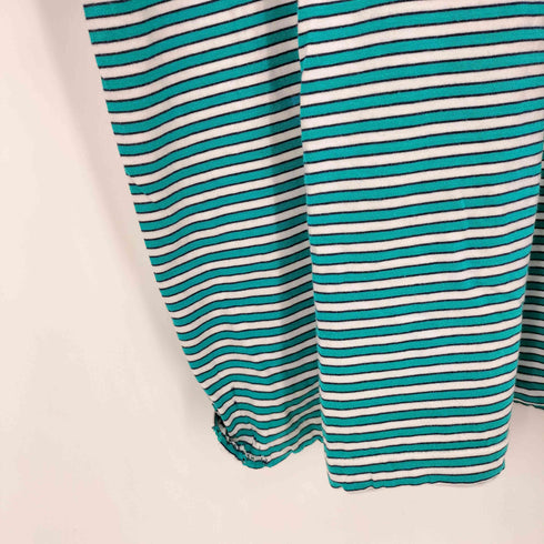 セントジョンズベイ STJOHNS BAY 90-00s モックネック ボーダー半袖 Tシャツ メンズ import:L
