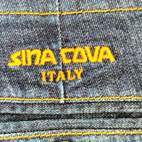 シナコバ SINA COVA 両面ロゴ刺繍 ジップアップ デニムパンツ メンズ 96