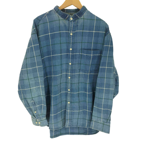 ギャップ Gap 90S OLD デカタグ チェック カット バンドカラー L/S シャツ メンズ import:L