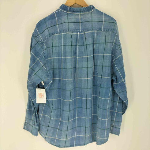 ギャップ Gap 90S OLD デカタグ チェック カット バンドカラー L/S シャツ メンズ import:L