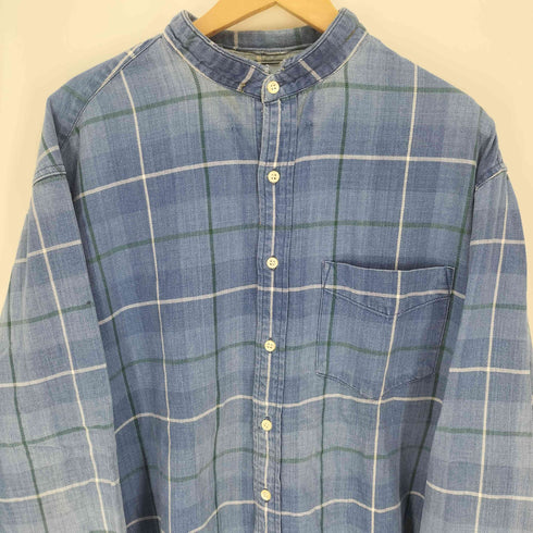 ギャップ Gap 90S OLD デカタグ チェック カット バンドカラー L/S シャツ メンズ import:L