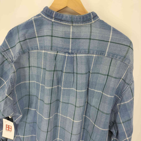 ギャップ Gap 90S OLD デカタグ チェック カット バンドカラー L/S シャツ メンズ import:L