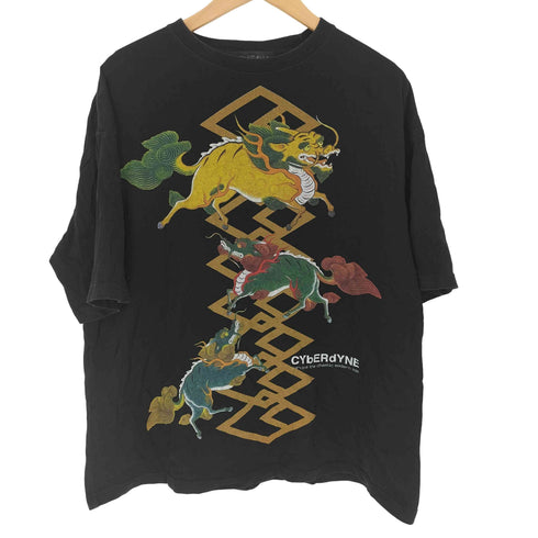 CYbERdYNE 龍 プリント S/S クルーネック Tシャツ メンズ