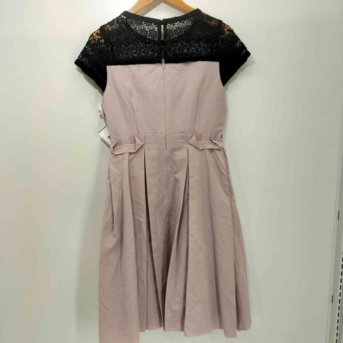 ランバンオンブルー LANVIN en Bleu フラワーパターン レース 切替 フレンチスリーブ ドレスワンピース レディース FR:38