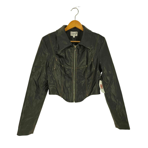 BUSHWICK LAUNDRY ジップアップフェイクレザージャケット レディース JPN:S