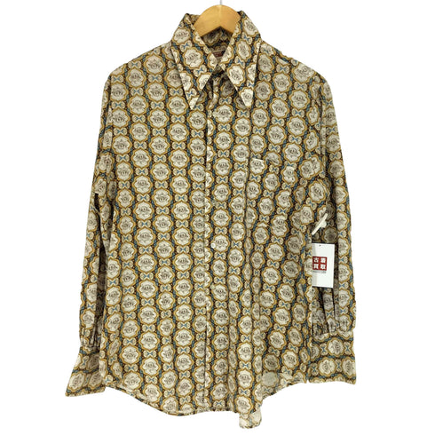 パーマネントプレス Permanent Press 70S 襟芯総柄シャツ メンズ JPN:M