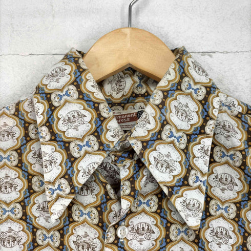 パーマネントプレス Permanent Press 70S 襟芯総柄シャツ メンズ JPN:M
