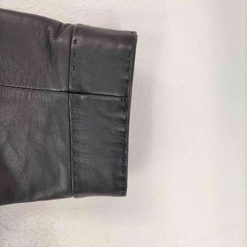 lamb leather イタリア製 ノーカラージャケット レディース JPN:M
